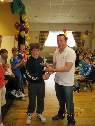 U13 Player of the Year 2012 winner Robert Wise with Dave O'K