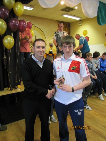 U15 Most Improved player Cian McCarthy, Paul O' Mahoney Mgr.