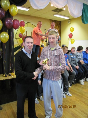U15 Top Scorer Pierce O' Keeffe with Paul O' Mahoney, Mgr. image